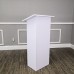 FixtureDisplays® White MDF Wood Podium Church Pulpit School Lectern Conference Debate Stand 23X12X44